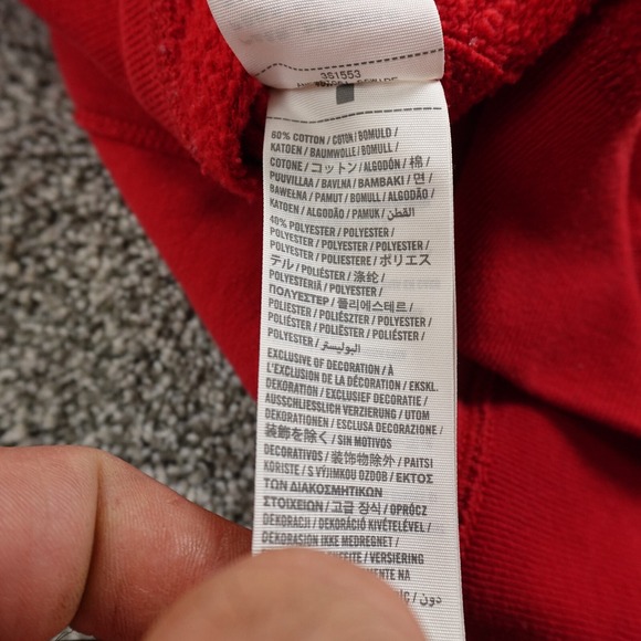 VTG Hollister Hoodie Womens L Red Pullover Sweater Sweatshirt Thermal Hood Y2K - Picture 13 of 14